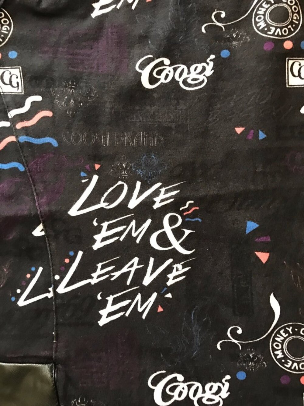 COOGI Love 'em Leave 'em Black Peplum Dress Leather Accent NWT - Picture 4 of 6